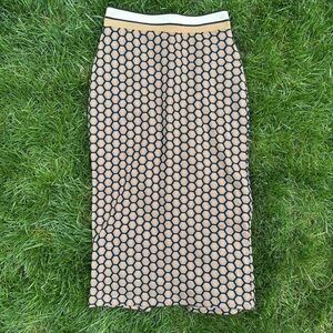 H&M Black and Tan Midi Skirt
